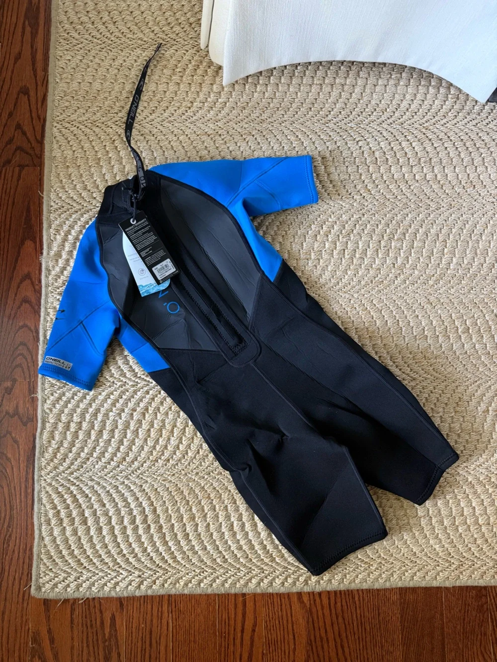 O'Neill Kids Short Sleeve Rashguard Wetsuit in Blue and Black size 12